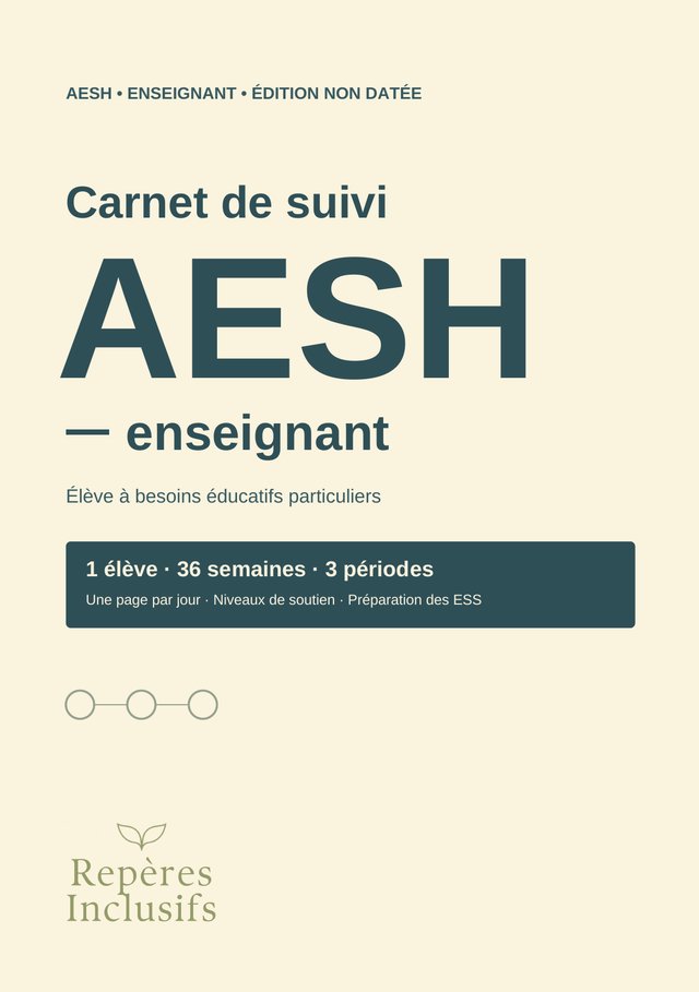 Couverture du Carnet de suivi AESH-enseignant