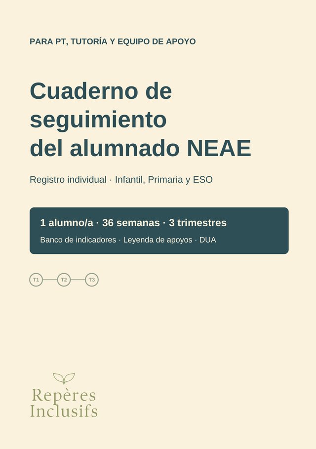 Portada del Cuaderno de seguimiento del alumnado NEAE
